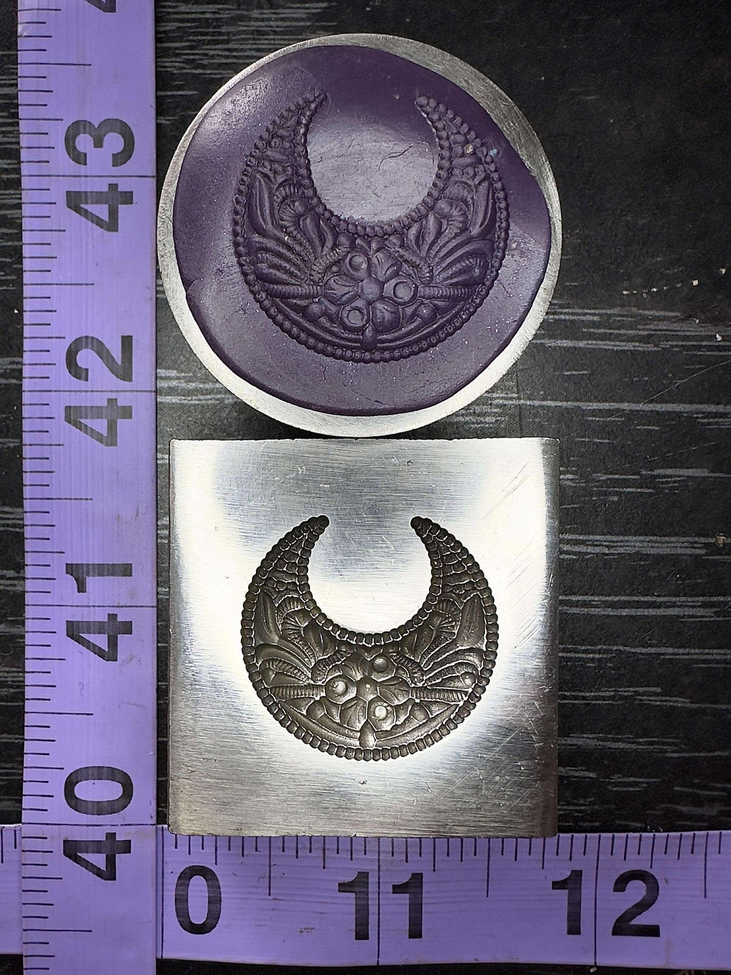 Fancy Crescent Moon steel impression die #2