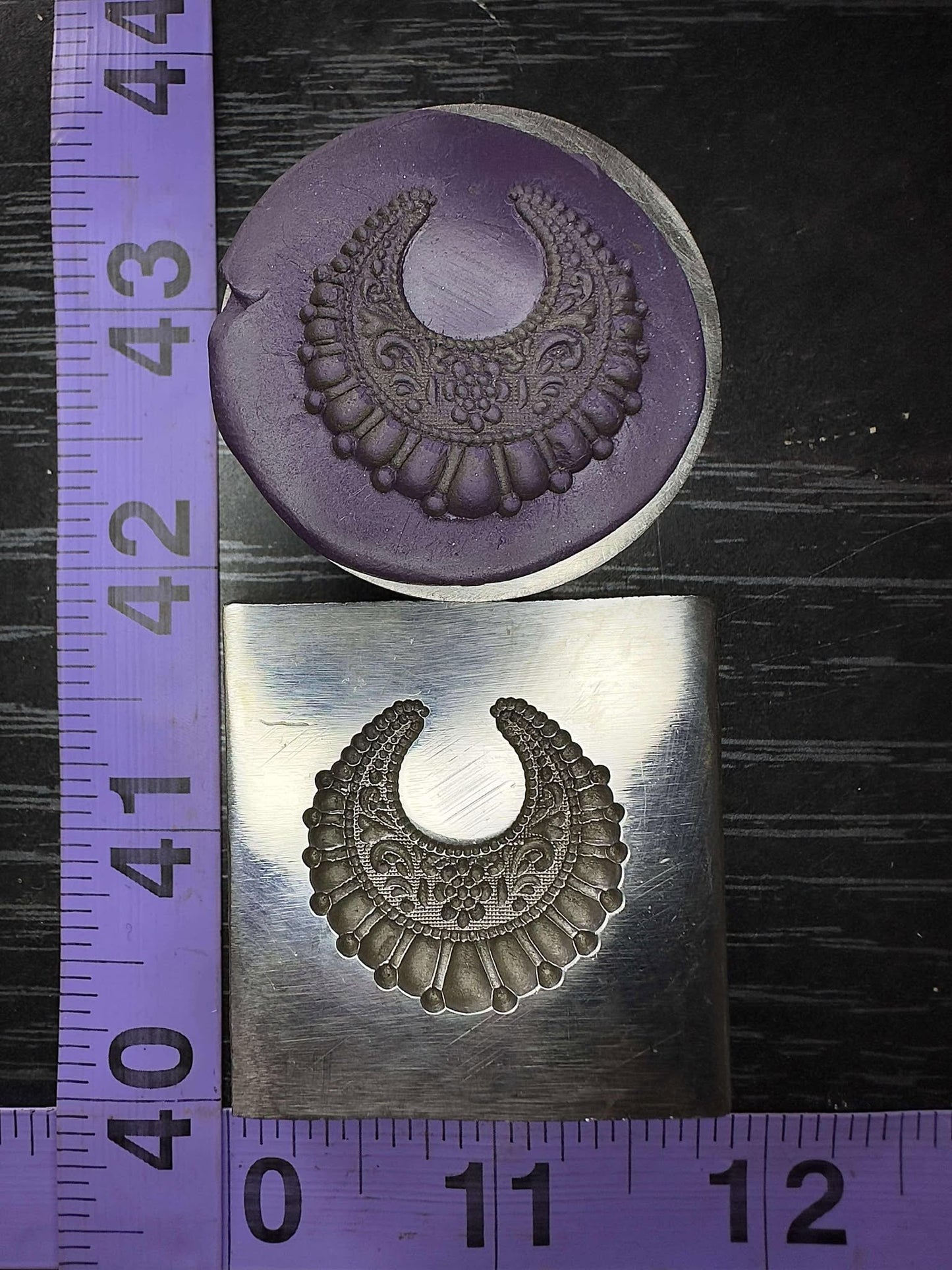 Fancy Crescent Moon steel impression die #3