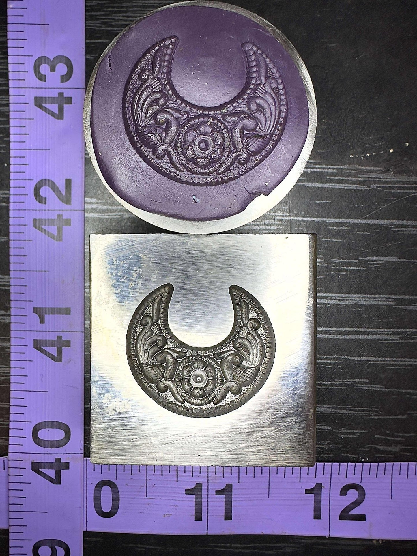 Fancy Crescent Moon steel impression die #4