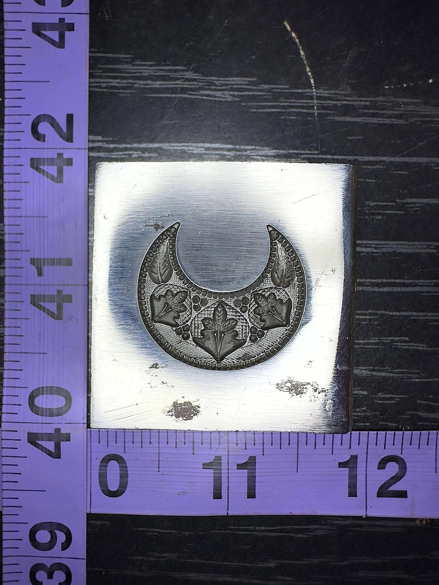 Fancy Crescent Moon steel impression die #7