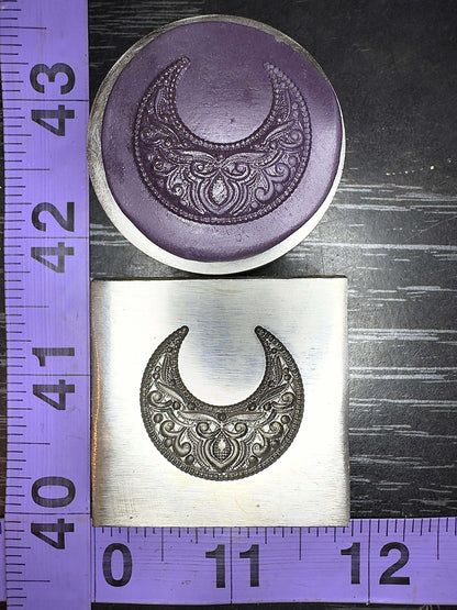 Fancy Crescent Moon steel impression die #8