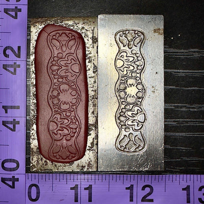 Floral with wavey edges Vintage steel die, impression die