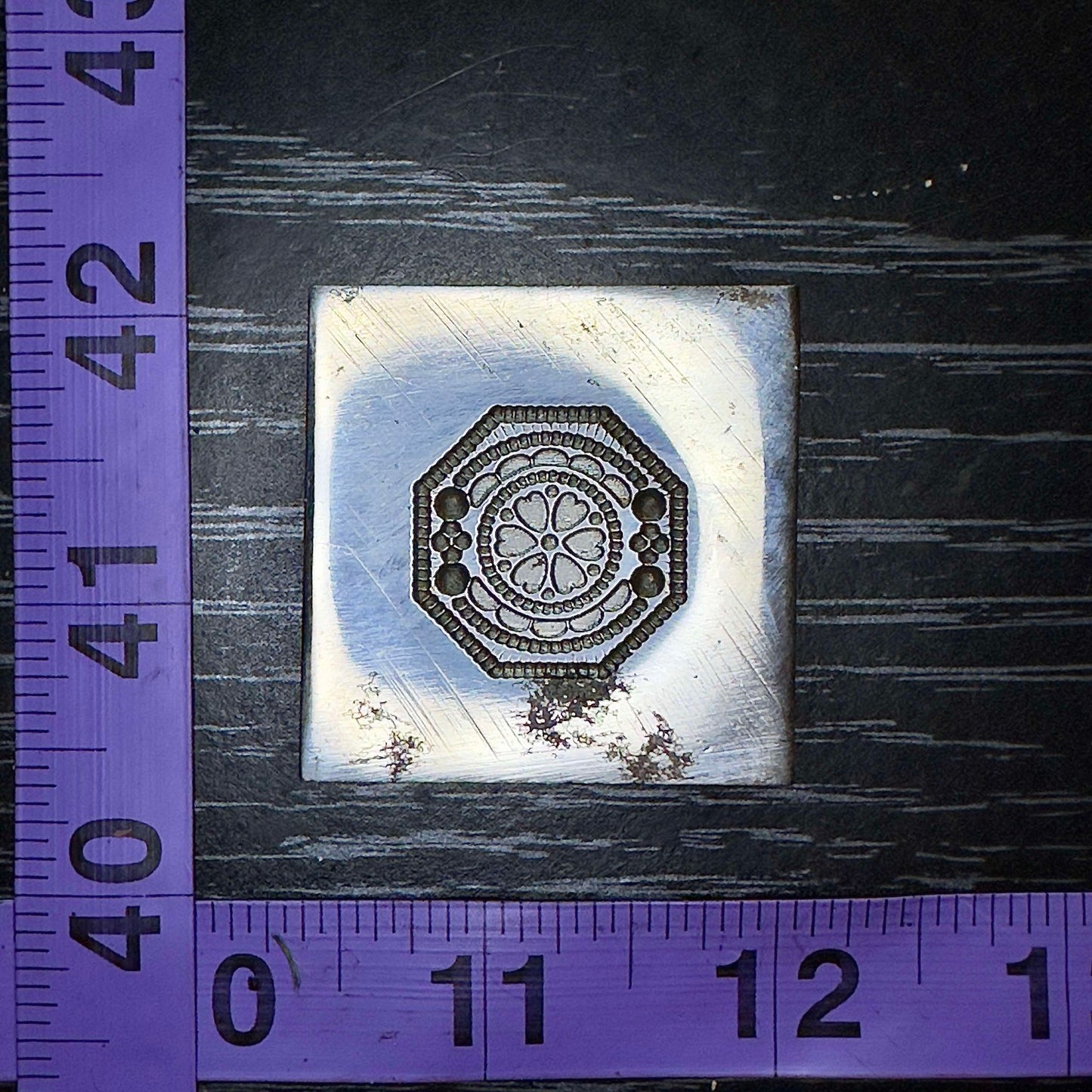 Octagon shallow impression hearts steel die