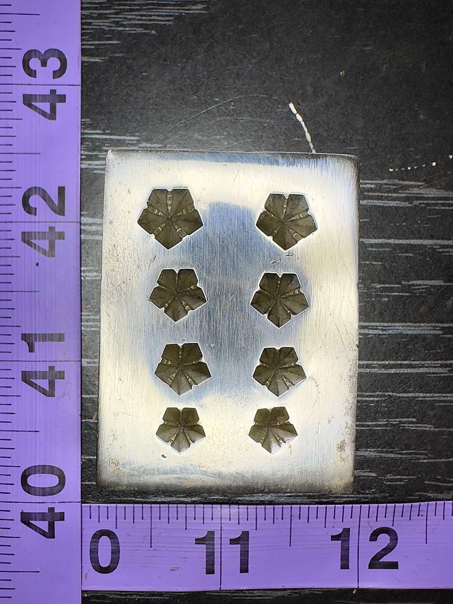 Star Pyramid style with five fluted points vintage steel shot plate