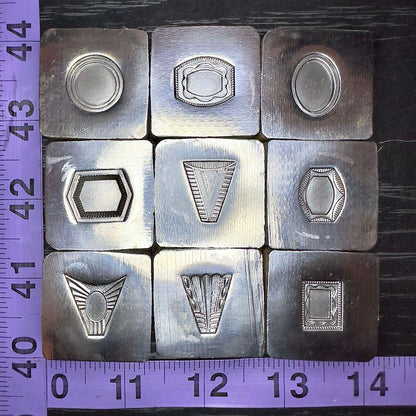 Mini frame, stone setting impression die steel 9 piece set