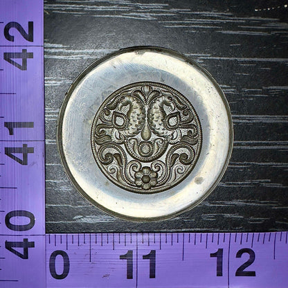 Mirrored peacocks circle decorative impression die