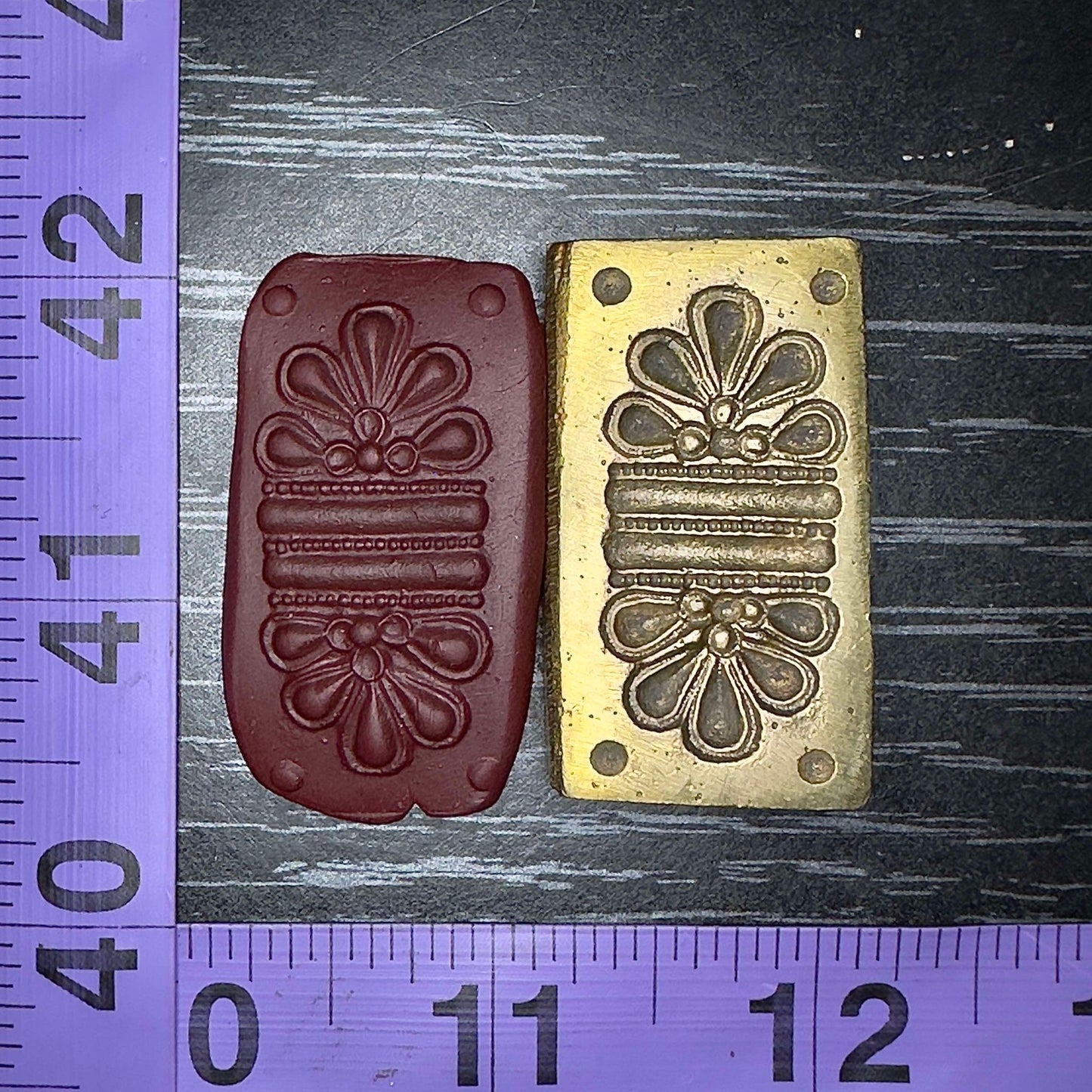 Mirrored floral vintage antique die
