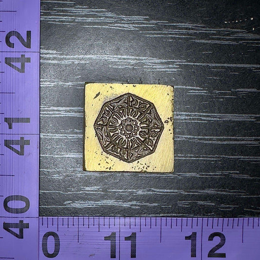 Octagon shaped vintage floral die