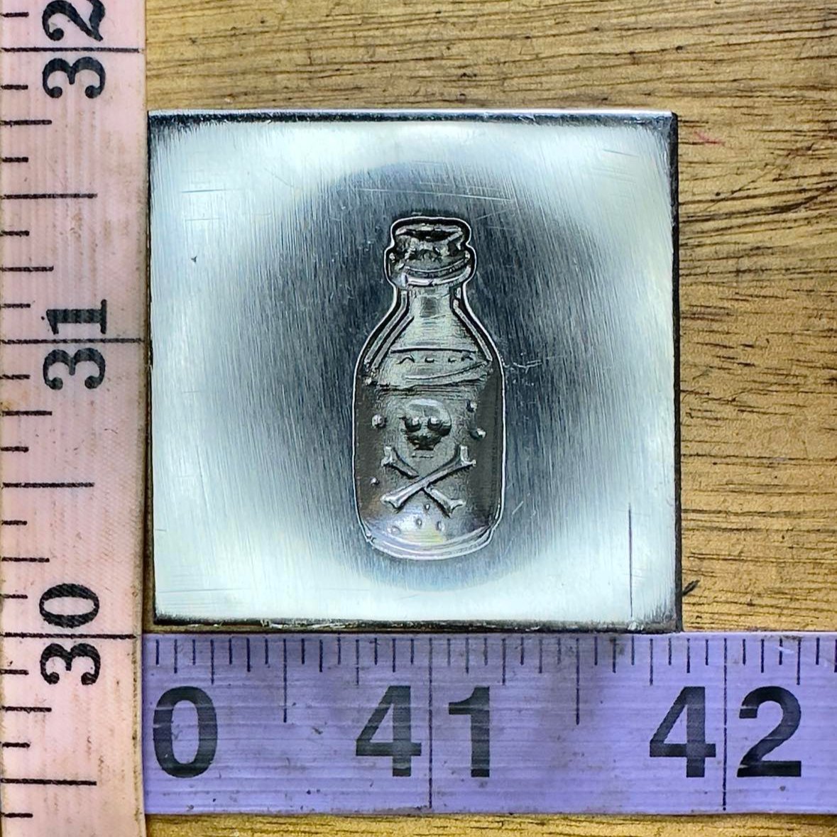 Poison bottle steel impression die