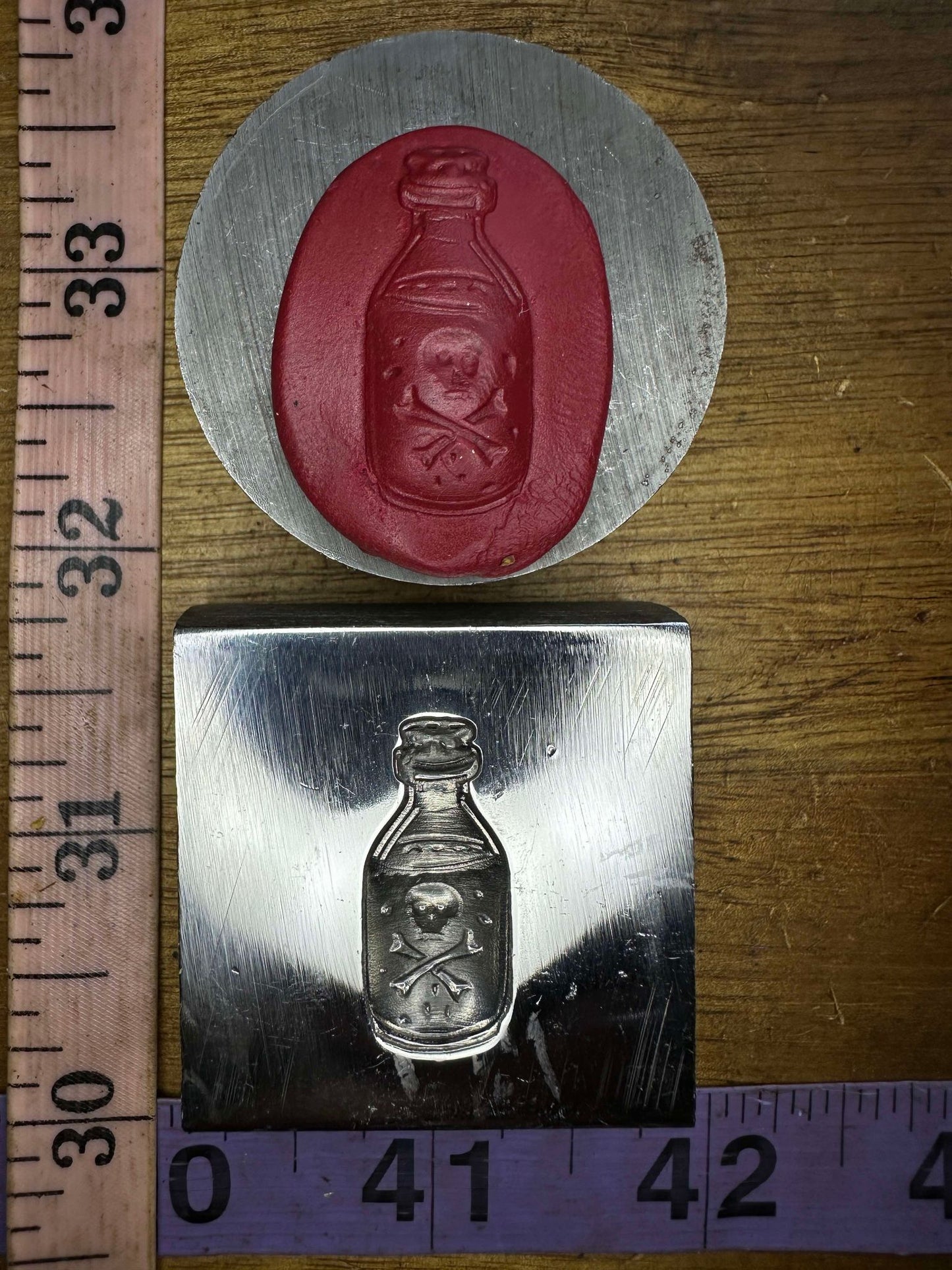 Poison bottle steel impression die