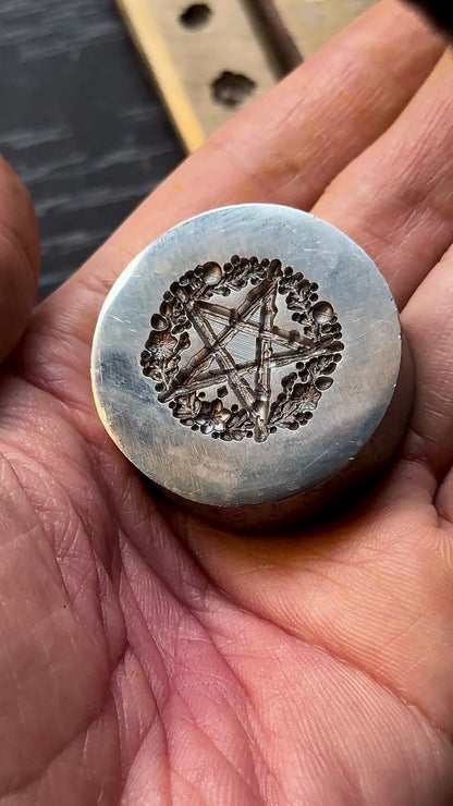 Pentagram, moth and night swallow impression steel die set