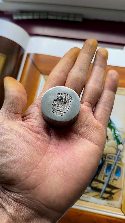 Sugar Skull with crown, day of the dead, calavera steel impression die